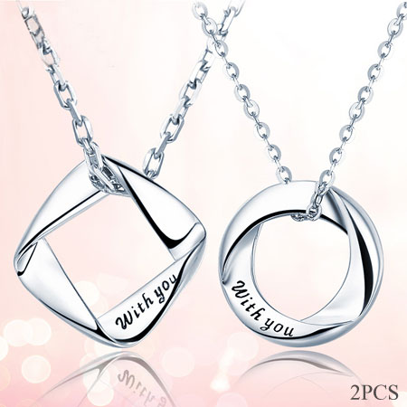 Promise Necklaces for Couples in Sterling Silver