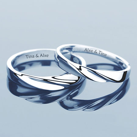 Sterling Silver Rings With Engraved Names for Couples