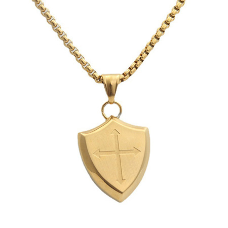 Shield of Faith Pendant Necklace in Titanium Steel