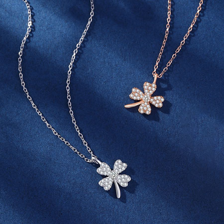 4 Leaf Clover Chain Necklace in Sterling Silver