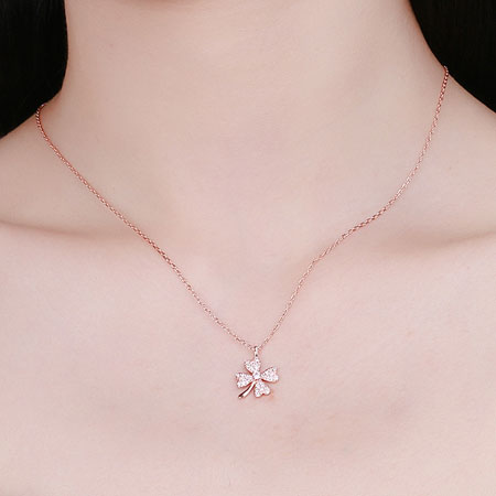 4 Leaf Clover Chain Necklace in Sterling Silver
