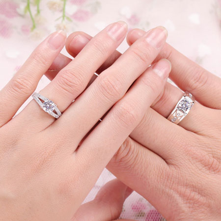 Sterling Silver Couple Rings for Engagement