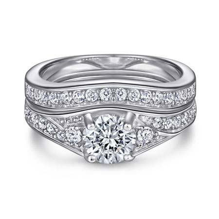 Sterling Silver Wedding Ring Sets for Her