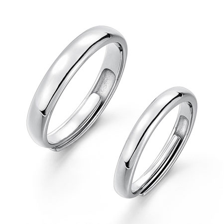 Simple Couple Promise Rings in Sterling Silver