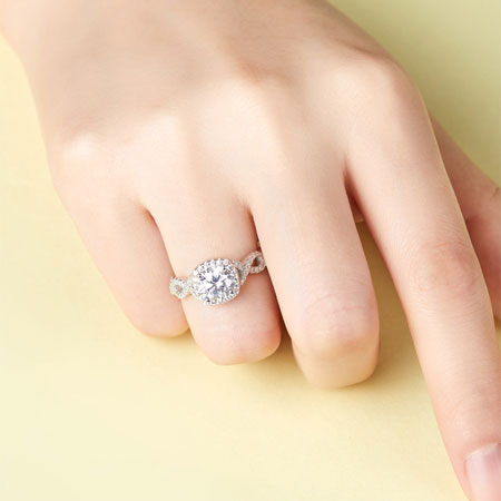 Square Twisted Band Promise Ring in Sterling Silver