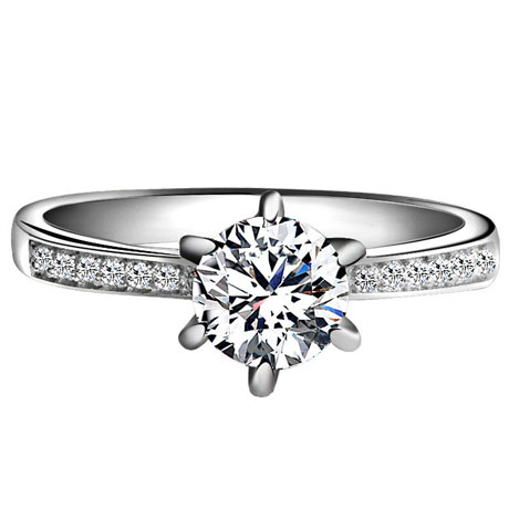 Sterling Silver Engagement Rings With Cubic Zirconia