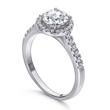 Sterling Silver Halo Engagement Rings for Her