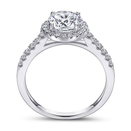 Sterling Silver Halo Engagement Rings for Her