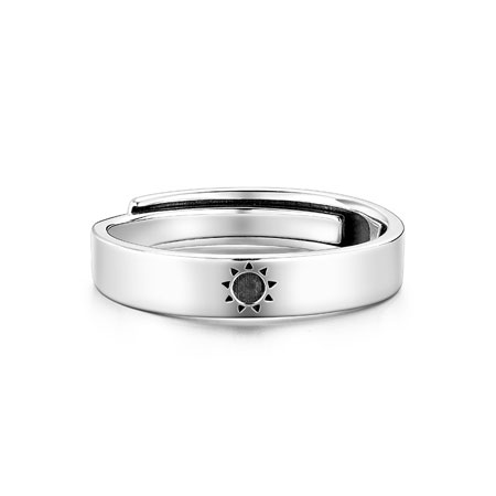 Sun and Moon Rings for Couples in Sterling Silver