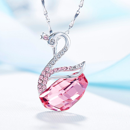 Dazzling Swan Pendant Necklace With Crystals from Swarovski
