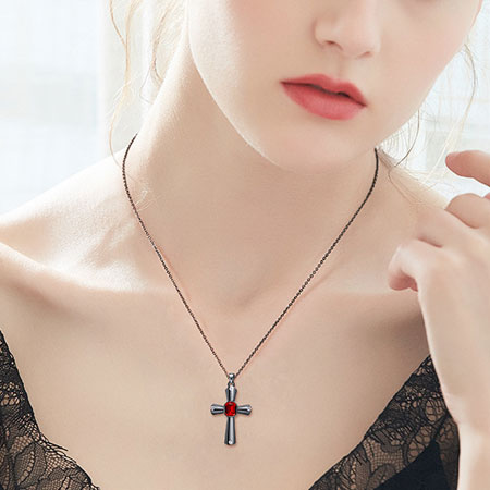 Cross Pendant Necklace with Crystal from Swarovski