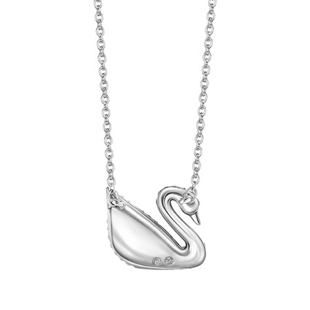 Gradient Blue Champagne Swan Crystal Pendant Necklace in Sterling Silver