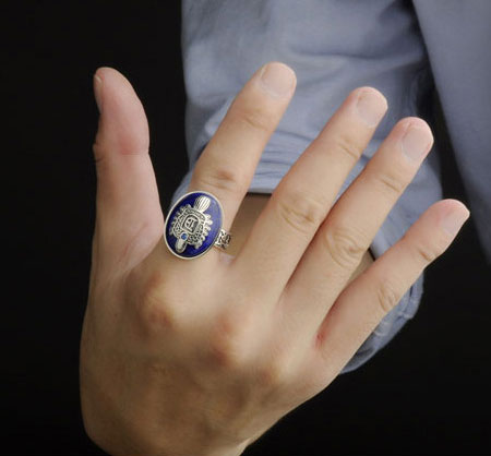 The Vampire Diaries Daylight Ring with Lapis Lazuli Damon Sterling Silver