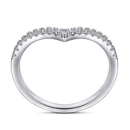 V Shaped Wedding Ring in Sterling Silver