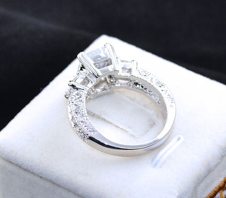 Vintage Emerald Cut Engagement Rings with CZ Diamond