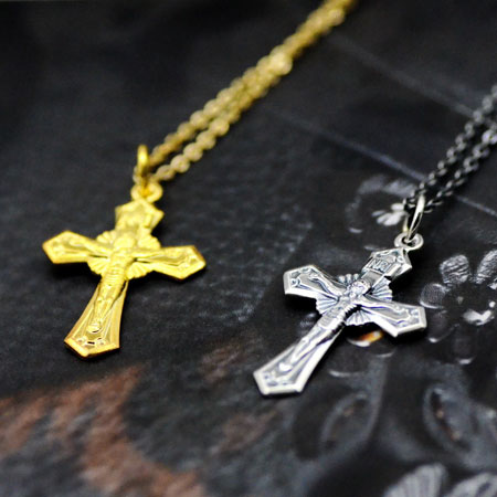 Vintage Jesus Christ Cross Necklace Pendant Sterling Silver