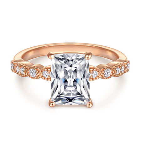 Vintage Princess Cut Engagement Rings in Sterling Silver