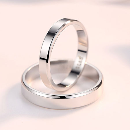 Unique Wedding Band Sets for Couples in Sterling Silver