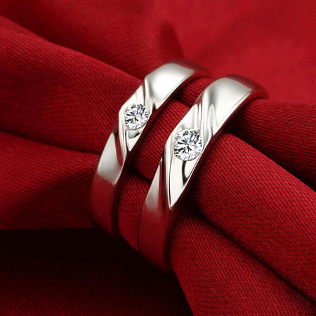 Sterling Silver Wedding Band Sets for Him and Her