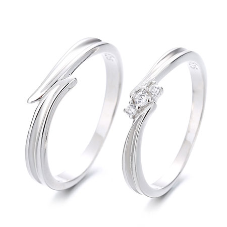 Wedding Bands for Him and Her Sets in Sterling Silver