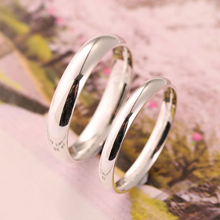 Wedding Rings Couple Set in Sterling Silver
