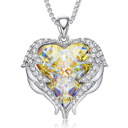 White Gold Plated Heart of The Ocean Necklace with Crystal from Swarovski